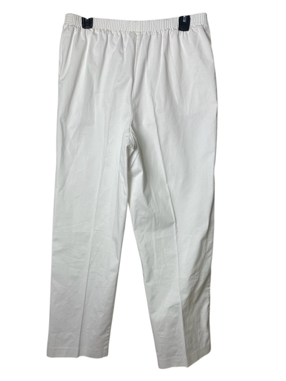 Alfred Dunner White Elastic-Waist Chinos